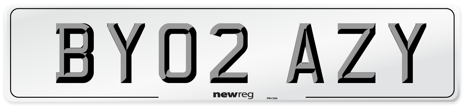 BY02 AZY Number Plate from New Reg